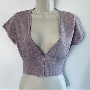 Charlotte Sparkling Knit Crop Cardigan Lace Rainbo